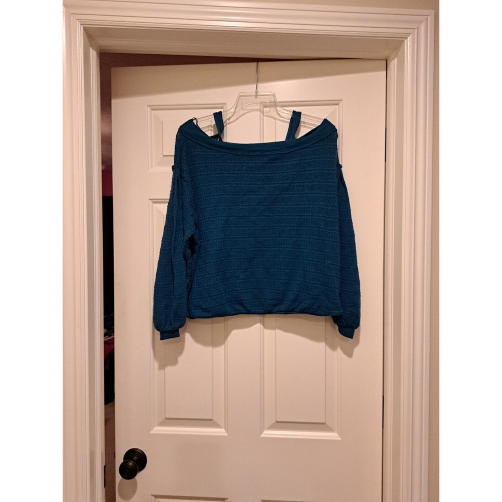 Free People Women Sistine Hacci knit Cold shoulder Pullover sweater size M